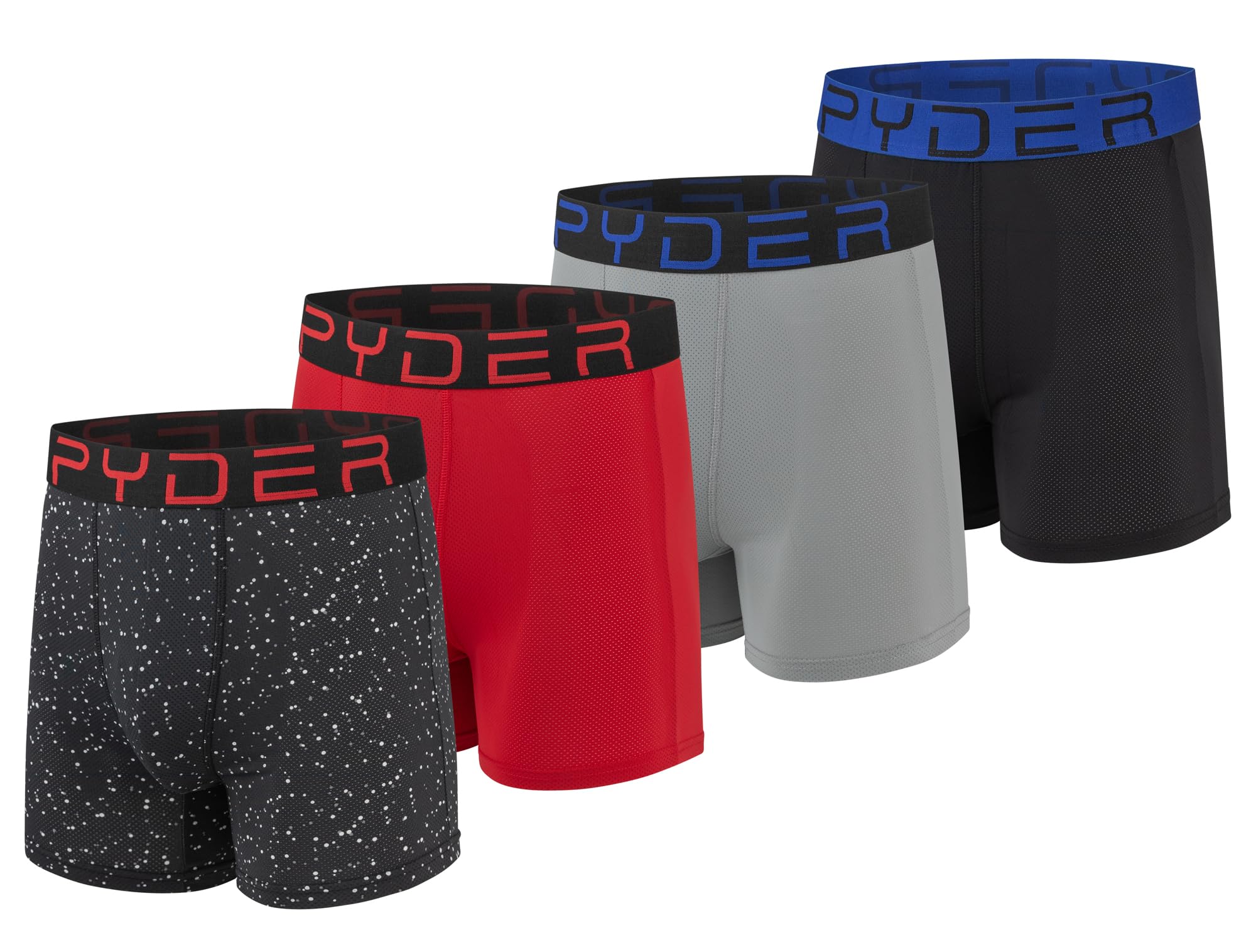 Spyder Men's Boxer Briefs, Performance Nylon Mesh Sports Underwear, XL