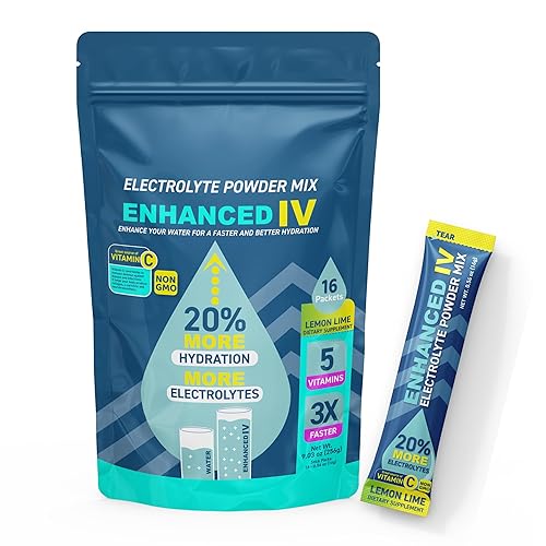 Enhanced IV Amplificador de hidratación limón y lima - Paquete de 16