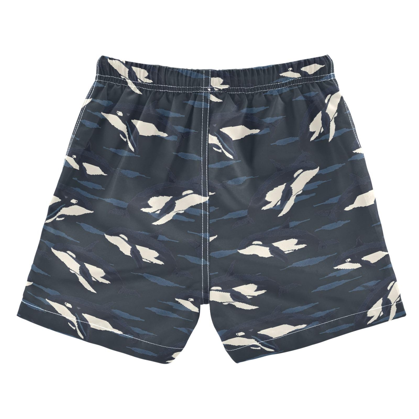 ALAZA Whale Ocean Wave Boys Quick Dry Beach Board Shorts Kids Swim Trunks Bathing Suit Swimsuit 2T