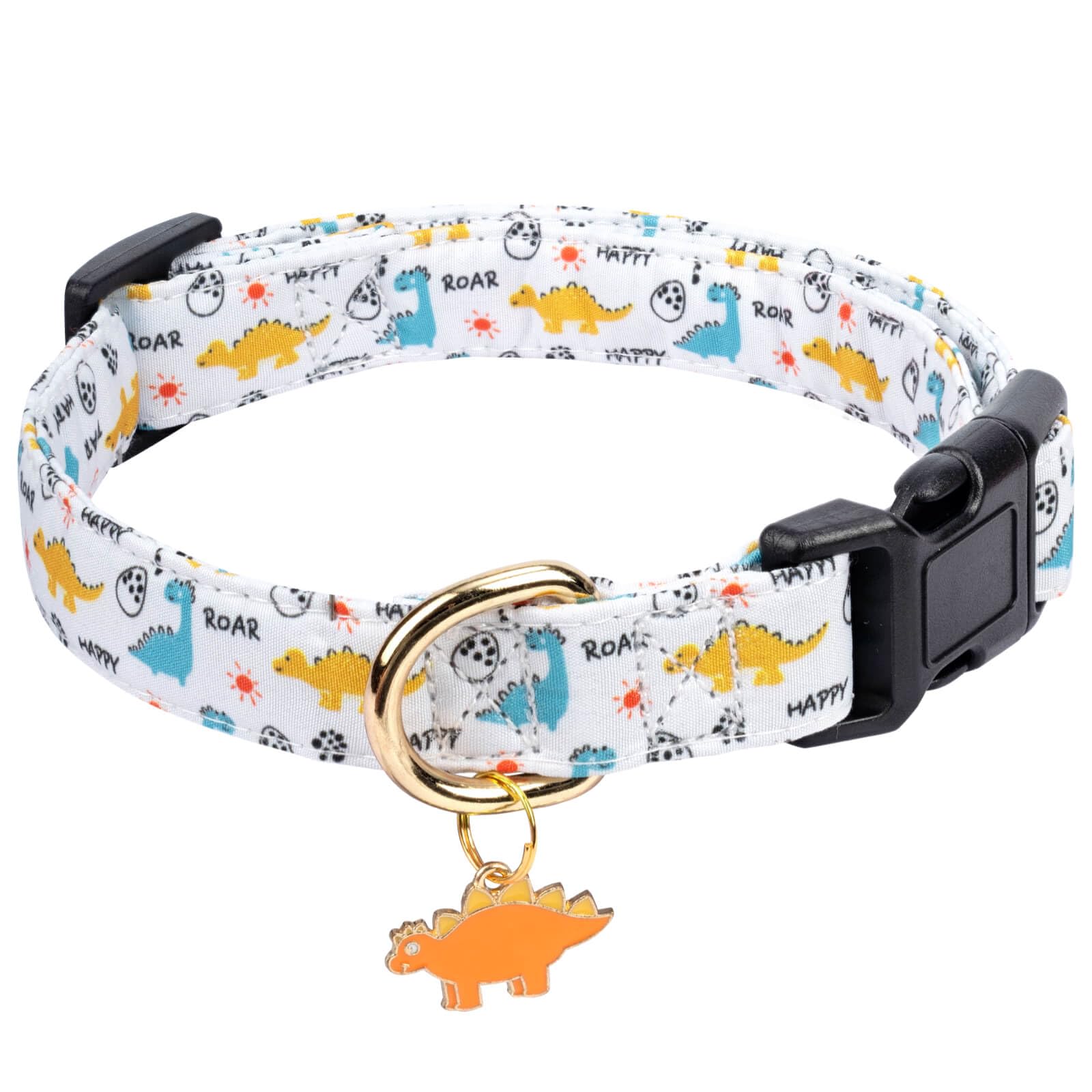Jelwuion Cotton Dog Collar,Adjustable Cute Puppy Collar with Moon Patterned Design for Small Medium Large Dogs,Soft and Fancy Pet Collar with Safety