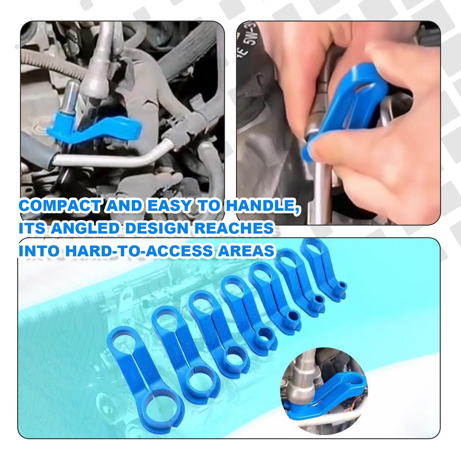 KIMISS 7-in-1 Car AC Pipe Puller Set - Fuel Line Disconnect Tools For Air Conditioning & Oil Lines