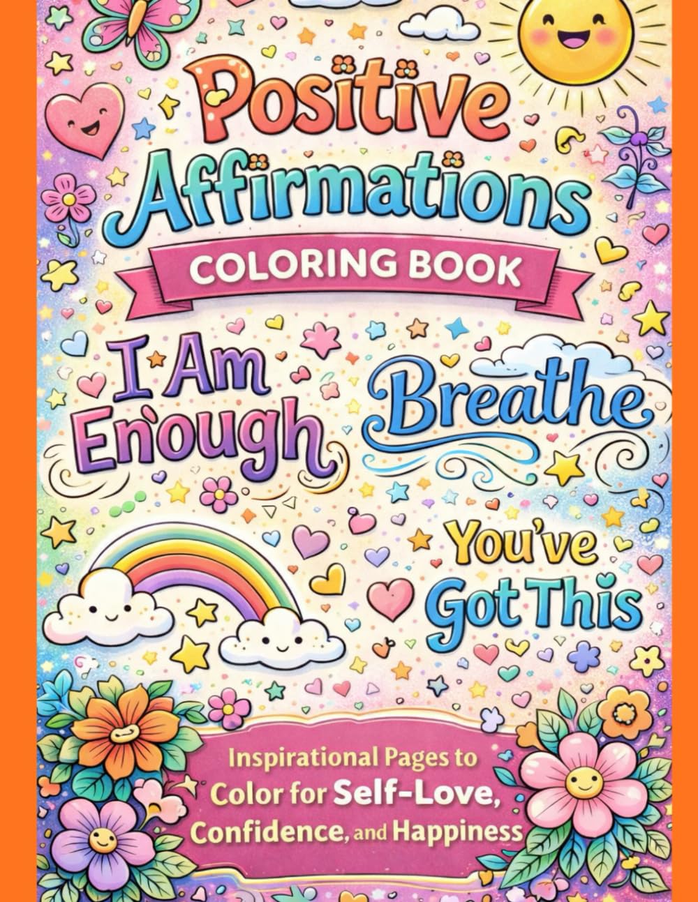 Positive Affirmations Coloring Book: Inspirational Pages to color for Self-Love, Confidence, and Happiness