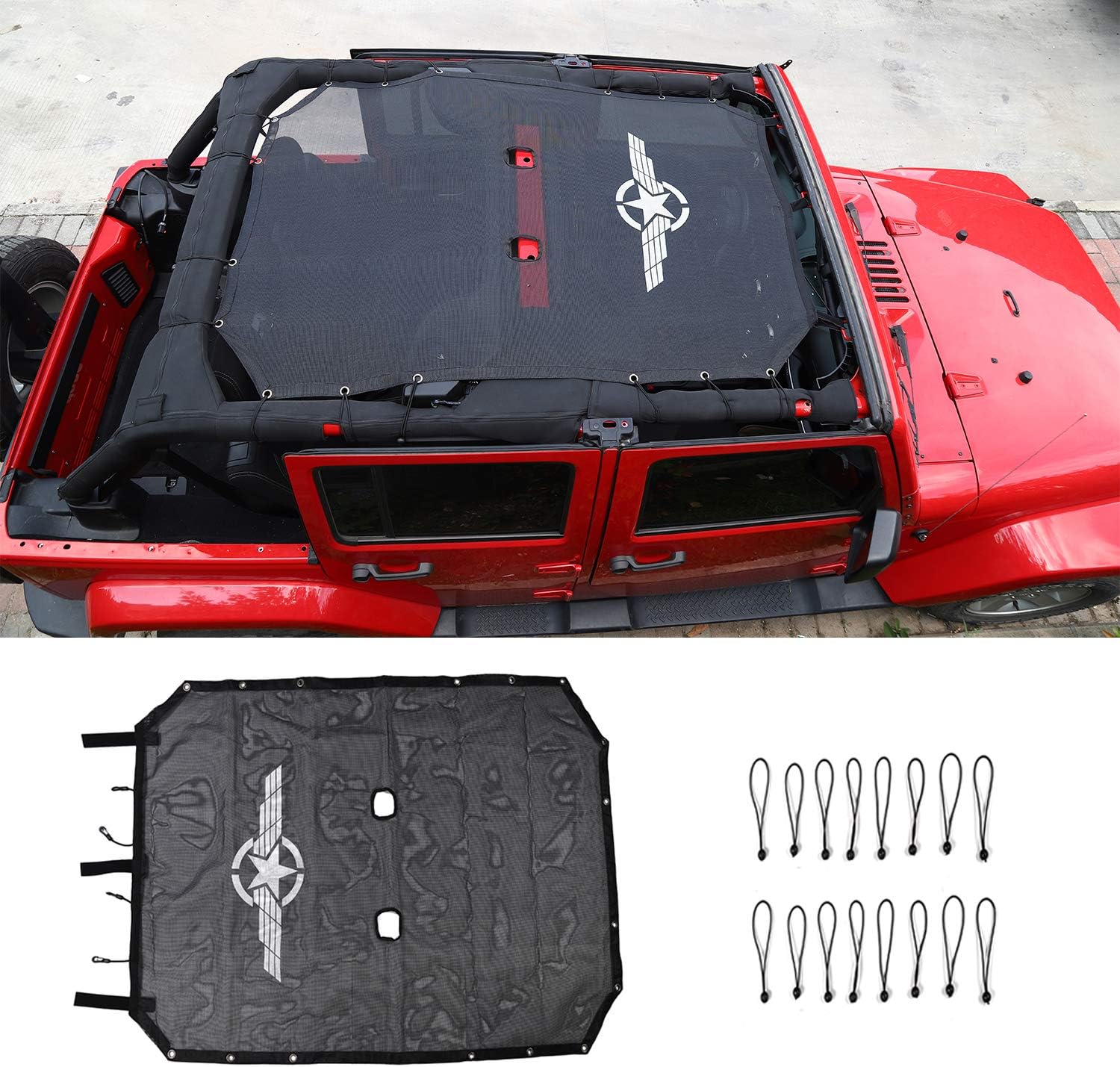 Full Extended Top Bikini Mesh Sunshade Cover – For Jeep Gladiator JT 2018+ 4-Door