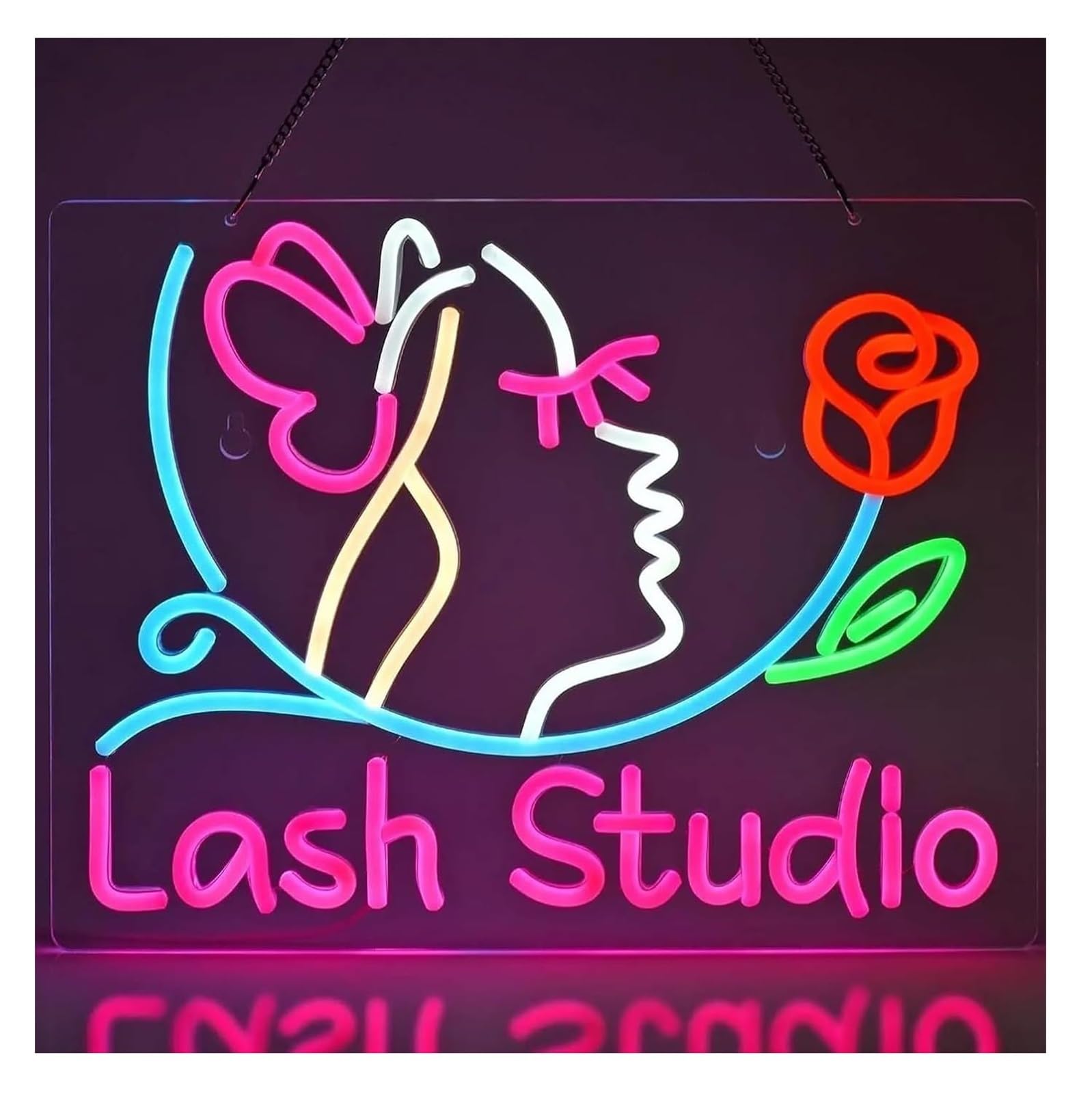 Zynther Neon lamp for neon Sign Lash Studio for Wall Decoration Hanging Adjustable Brightness