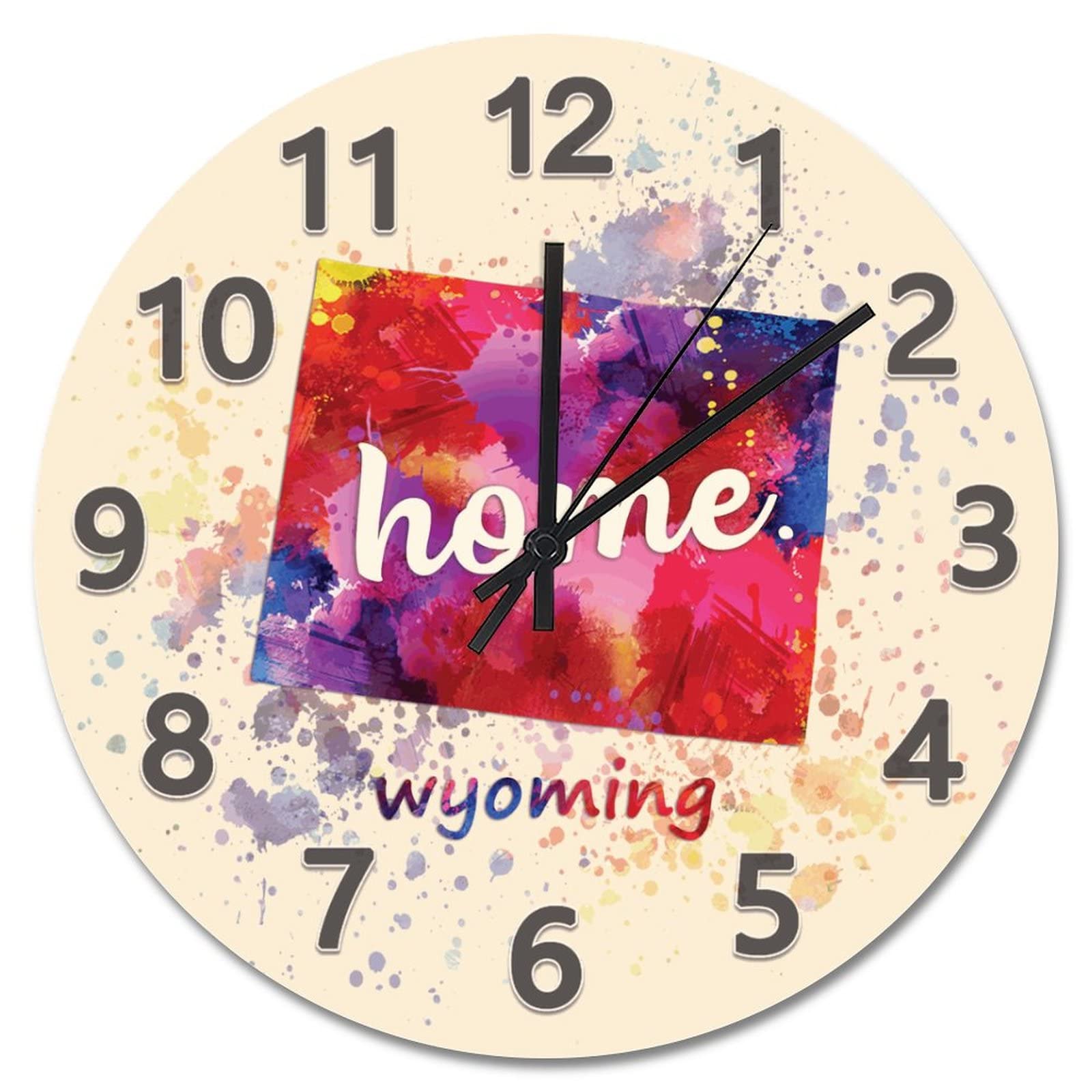 Horloge murale Wyoming aquarelle ronde moderne 38,1 cm
