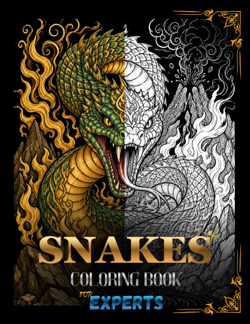 Snakes : An Advanced Adult Coloring Book: Detailed Snake Designs with Intricate Mandalas and Patterns for Expert Colorists, Stress Relief and ... 11 Inches) (Janiplayz Extreme Detail Series)