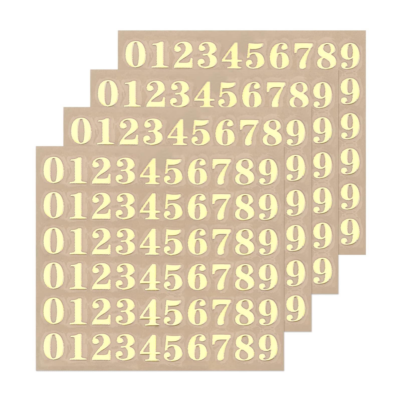 MECCANIXITY Gold Number Resin Stickers - 3D Metallic Sparkle Alloy 1-9 Decals
