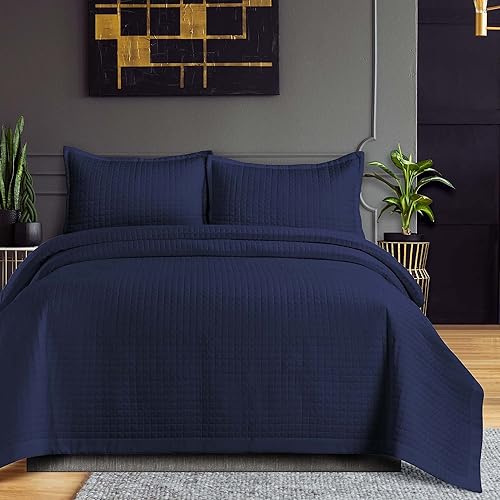 Miniatura 25 de Tribeca Living Juego de edredón tamaño Queen de gran tamaño, juego de ropa de cama suave de 3 piezas, incluye una colcha y dos fundas de almohada