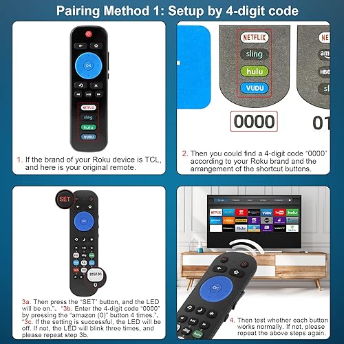 Miniatura 3 de Reemplazo universal de control remoto IR para Roku TV, para Roku Box, apto para televisores Roku incorporados, apto para Roku 1/2/3/4, LT/HD/XD/XS,