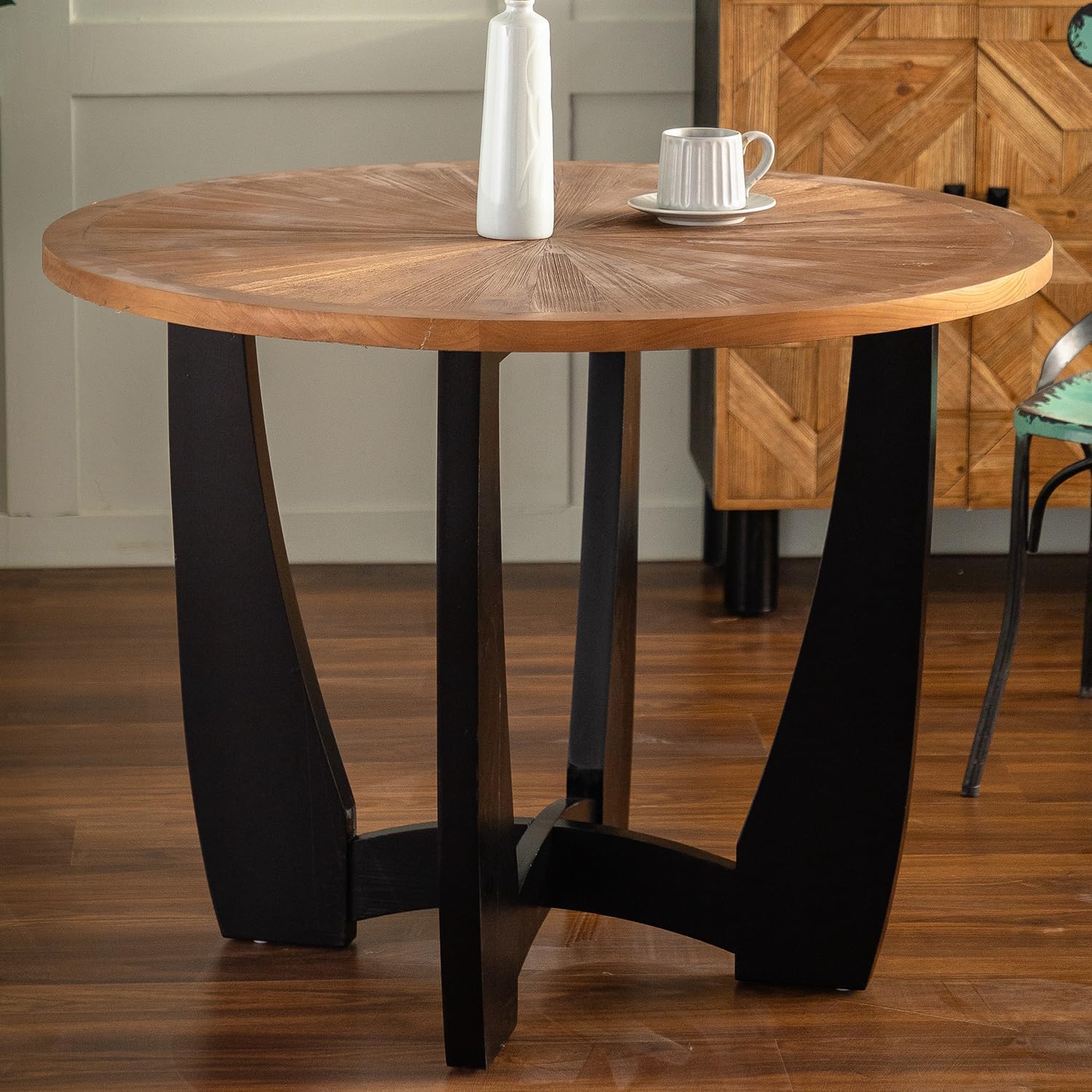 Amazon.com - kevinplus 39.3'' Small Round Wood Dining Table for Dining ...