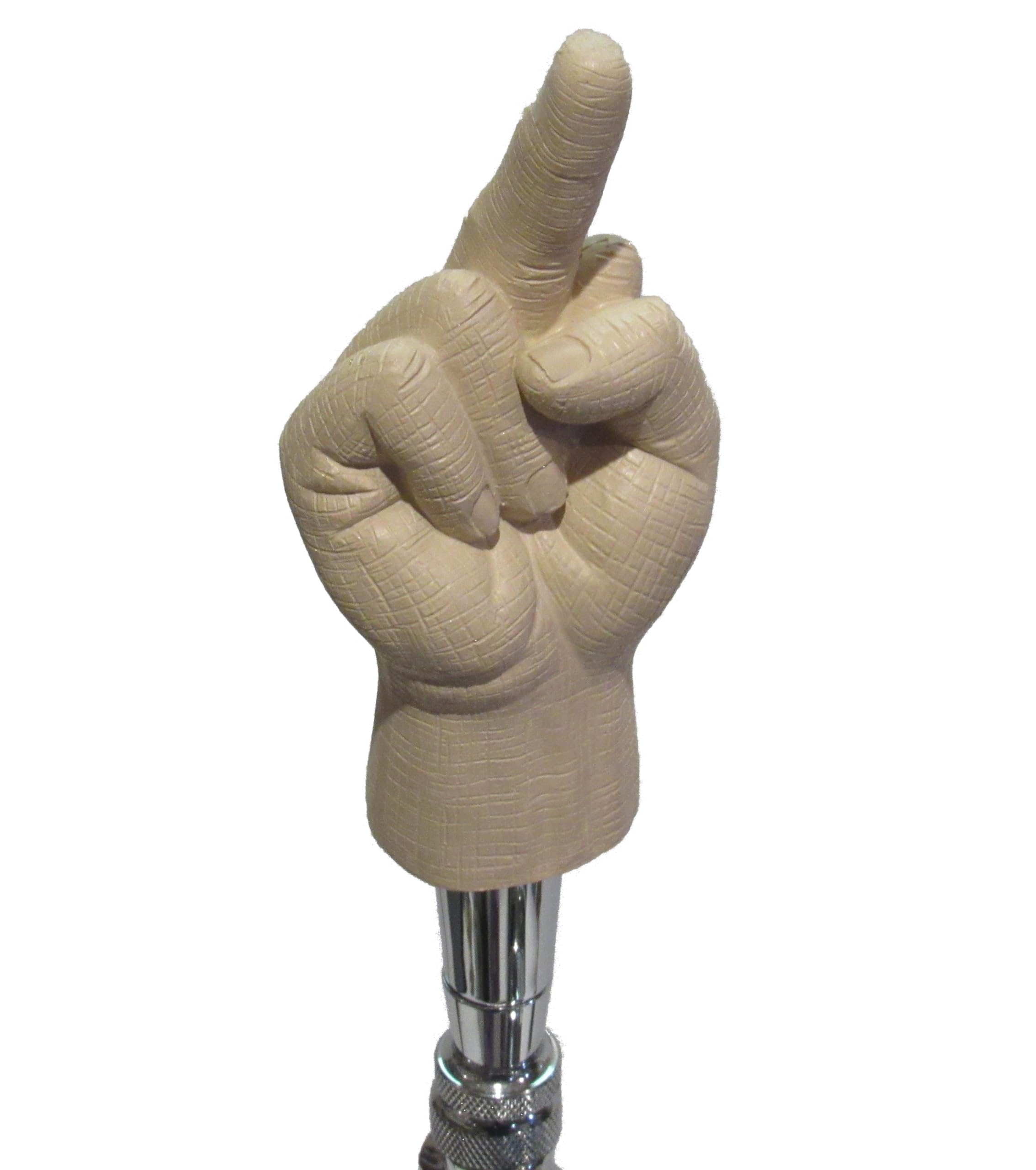 Kool Collectibles Middle Finger Beer Tap Handle Sports Bar Kegerator Breweriana, Black, Chrome, Silver