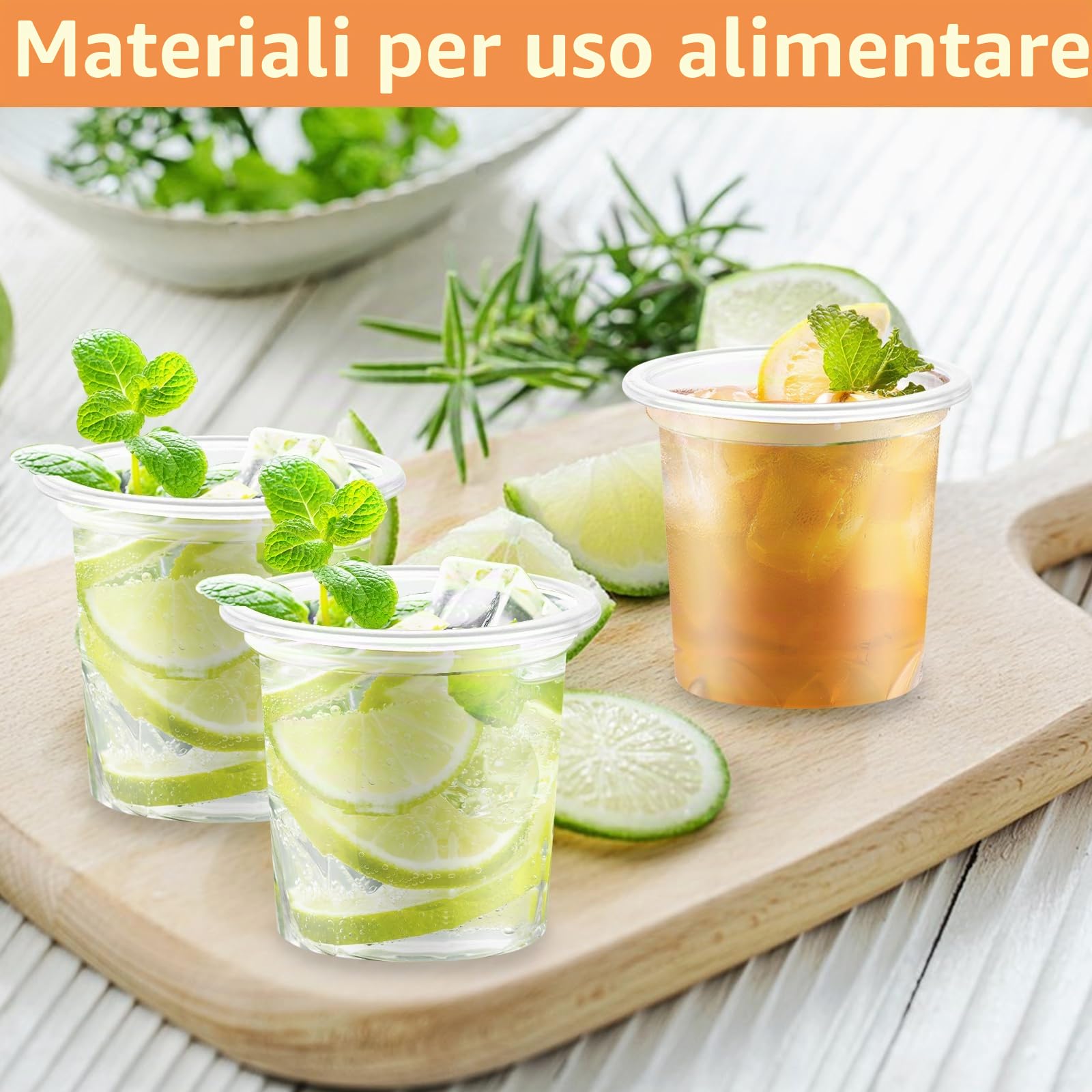 WOPPLXY 1000 bicchieri in plastica trasparente, riutilizzabili, 20 ml/2 cl, per matrimoni, feste, riunioni, feste di Natale e negozio