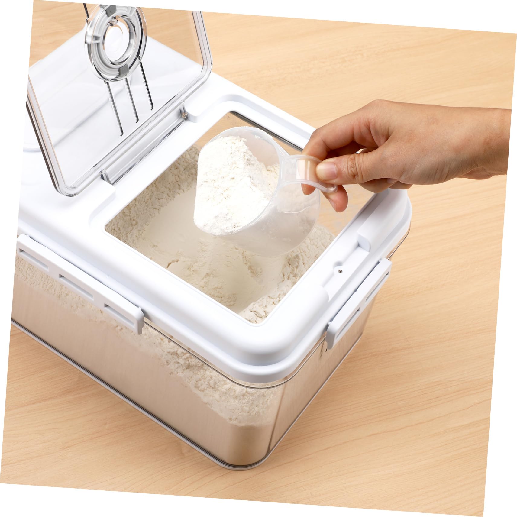 TOPBATHY Contenitore per Riso Ermetico Distributore per Cereali Contenitore per Conservazione di Cibo per Cucina in Materiale Pet Resistente Design Elegante Grande Capacità