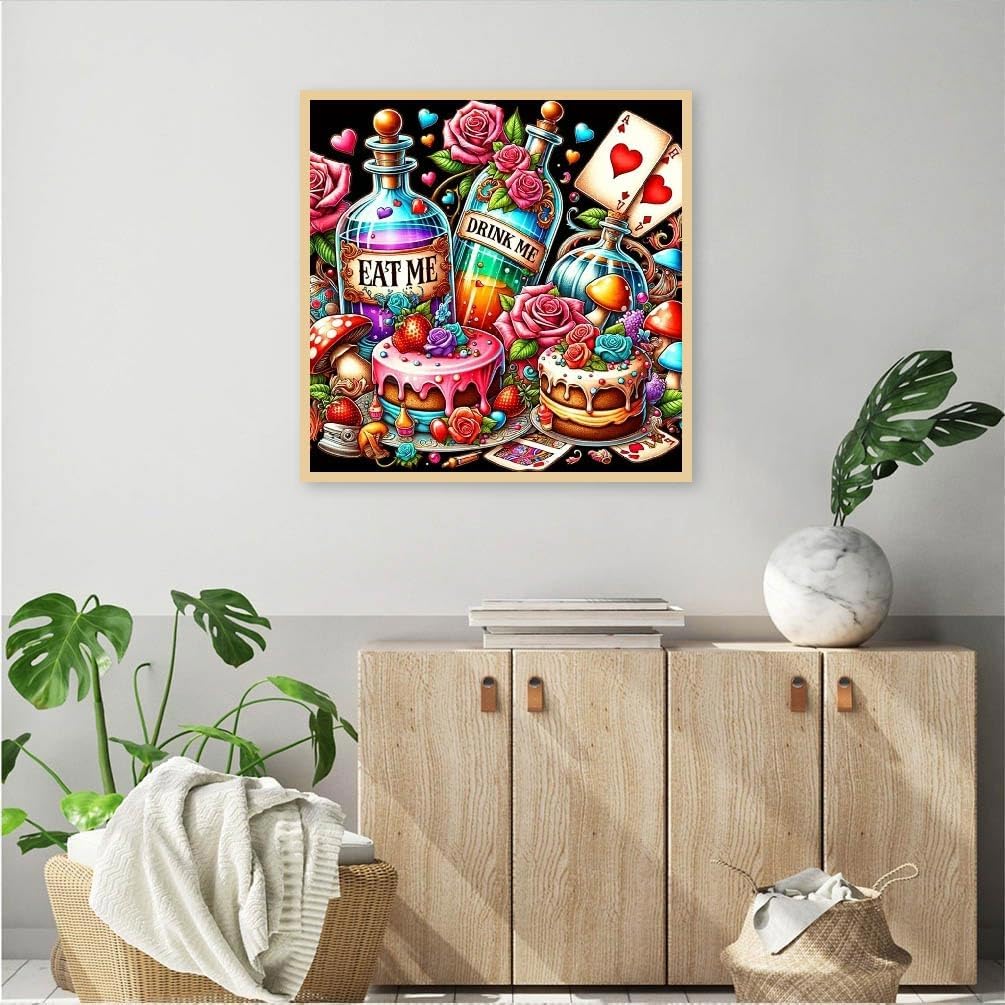 JFYHAB Christmas 5D Diamond Painting Kits for Adults Beginners,DIY Winter Cake Diamond Art,Full Round Drill Diamond Dot Gem Art Kits, Party Home Wall Decor 12x12 Inch image 2