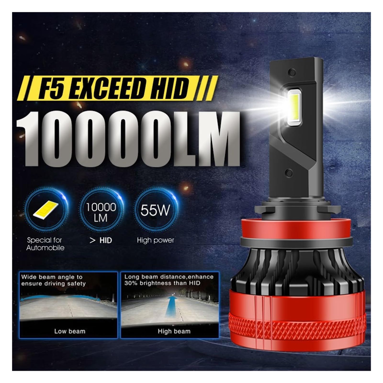 F5 110W H7 H4 Led Canbus 20000LM potente faro H7 H1 H8 H11 9005 Hb3 Hb4 9012 H13 9007 bombilla Led Turbo lámpara for coche 2 uds(H7)