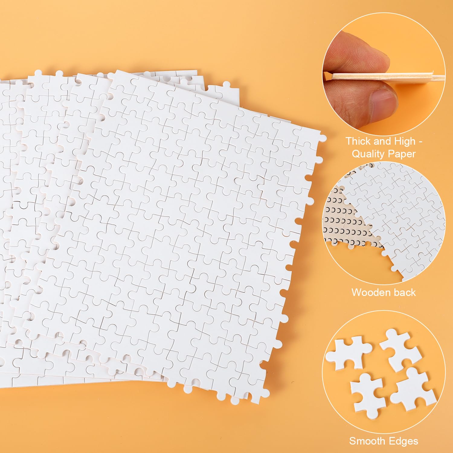 TINYOUTH 1000 stukjes, grote witte puzzel, blanco puzzel om zelf te beschilderen, 70 x 50 cm, 2 mm, moeilijke lijst, puzzel voor volwassenen en kinderen, 14