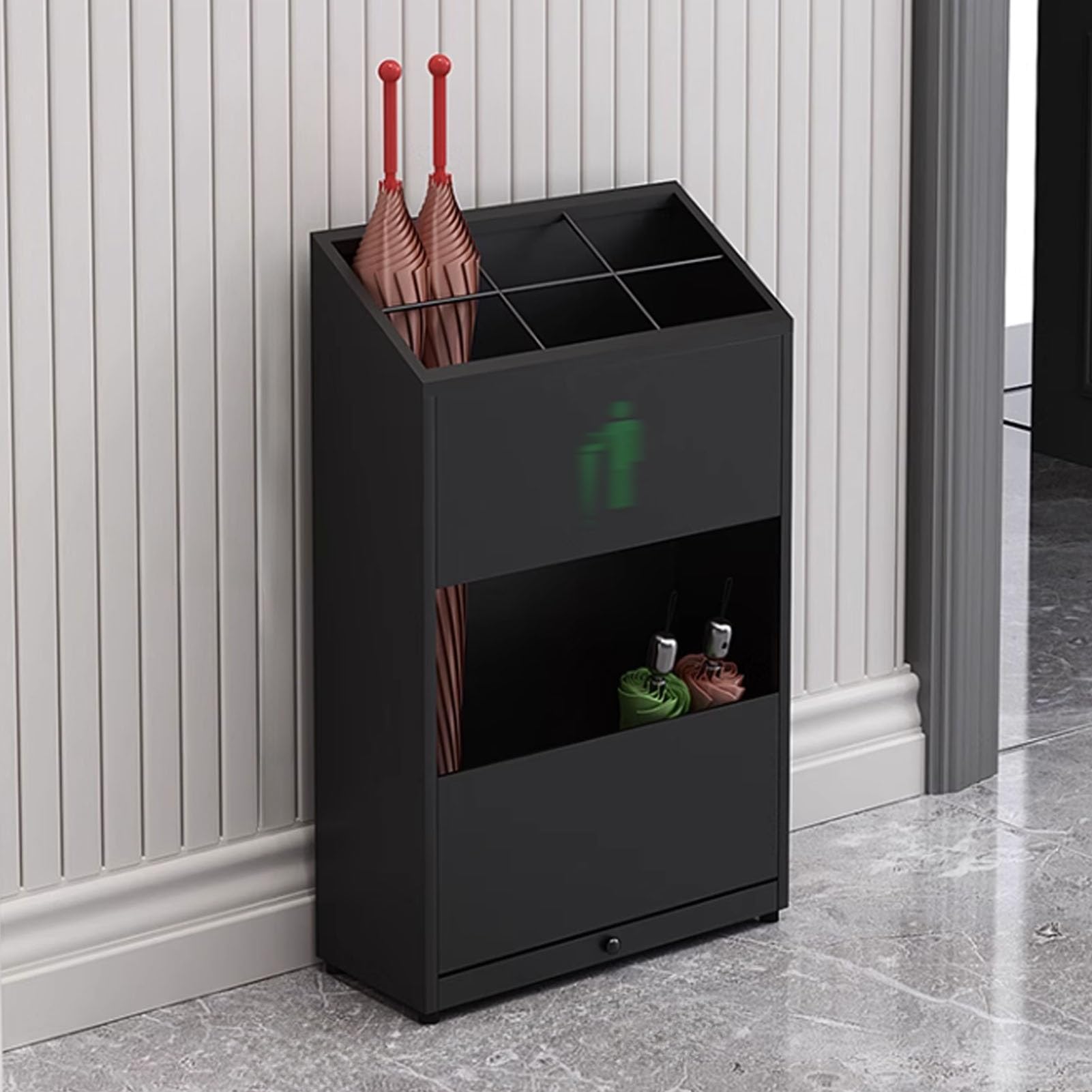 GHHVFEC Large Capacity Metal Umbrella Stand with Removable Drip Tray, Umbrellas Rack Organizer for Entryway