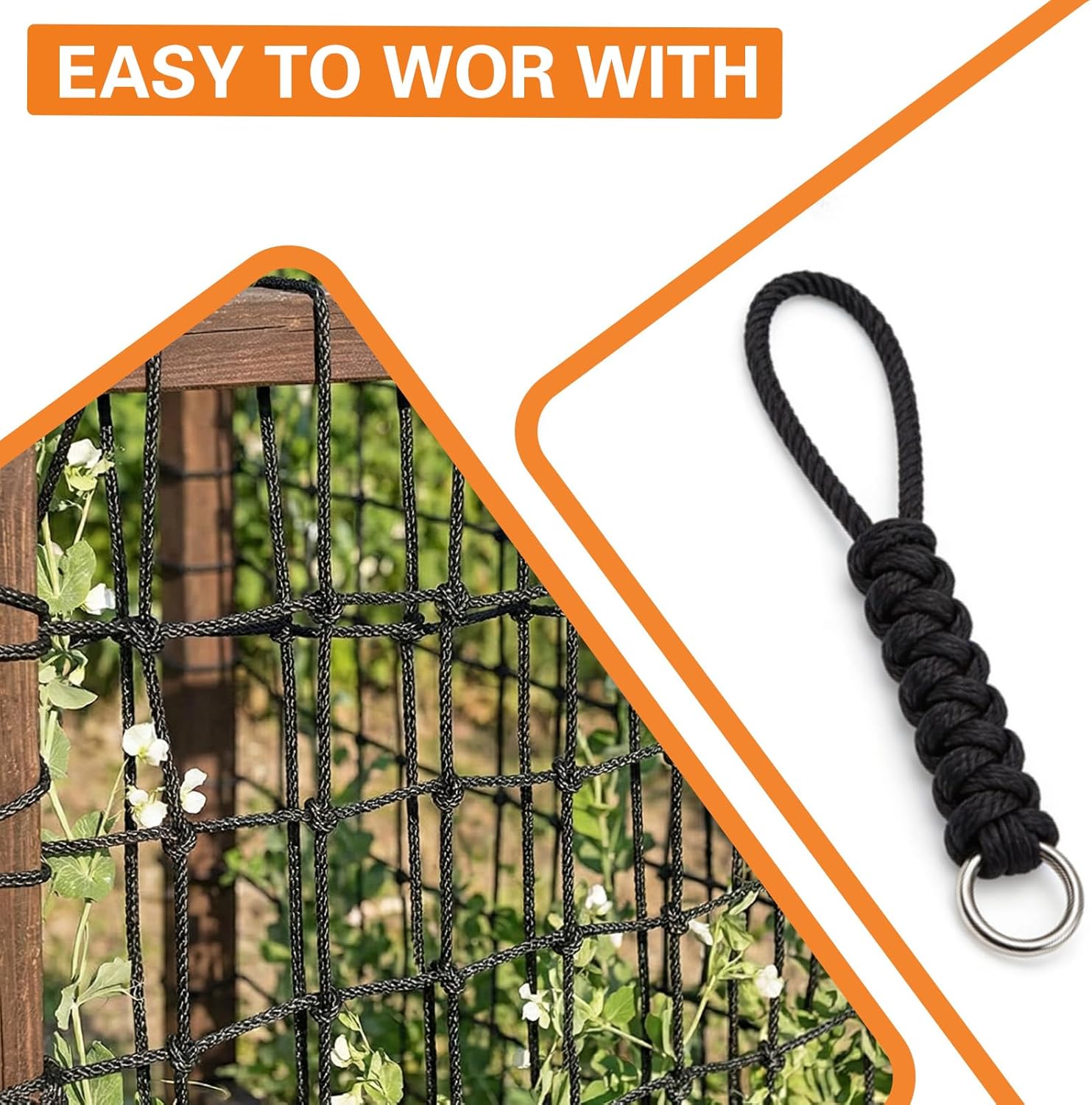 1/8 Inch Nylon Solid Braided Rope 500Ft, Wearproof, high UV & Abrasion Resistant, Soft Flexible Rope, Multipurpose for Gardening, Binding, Flower Baskets and Other Handicrafts -Black