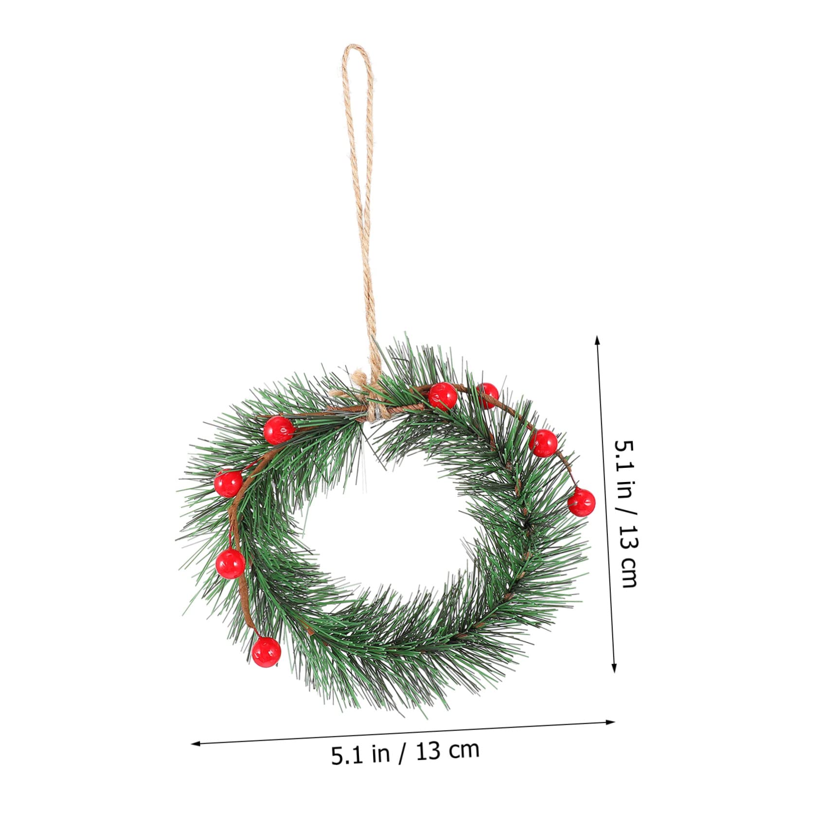Cabilock 5 Sätze Weihnachtskranz Weihnachtstannenzweige Gefälschte Perlen Girlanden Weihnachtsdeko Künstliche Weihnachtsgirlande Kranz Anhänger Dekorativer Kranz PVC Green 3 Stück * 5