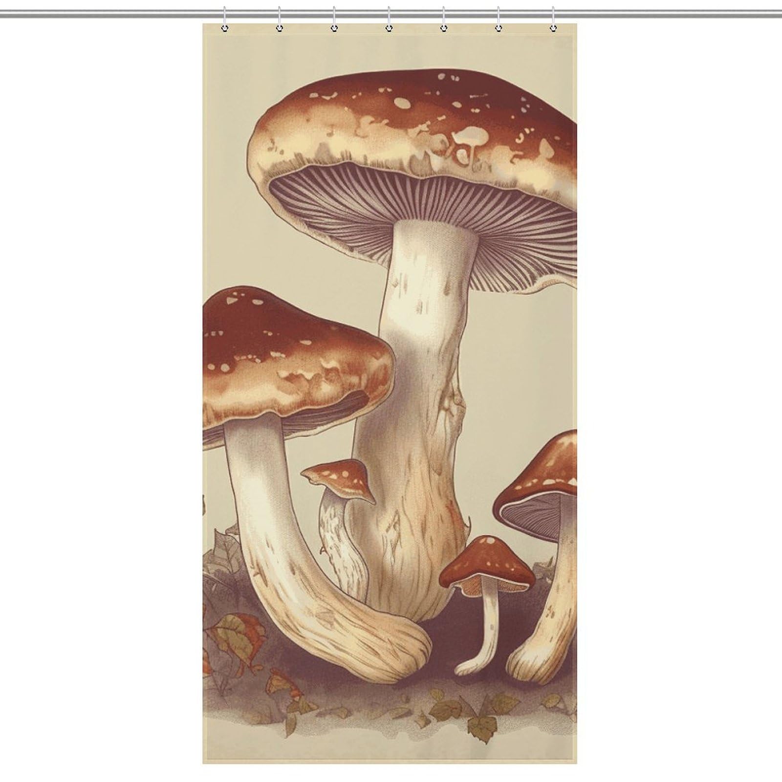 Rideau de douche champignon 92x183 cm imperméable pour salle de bain