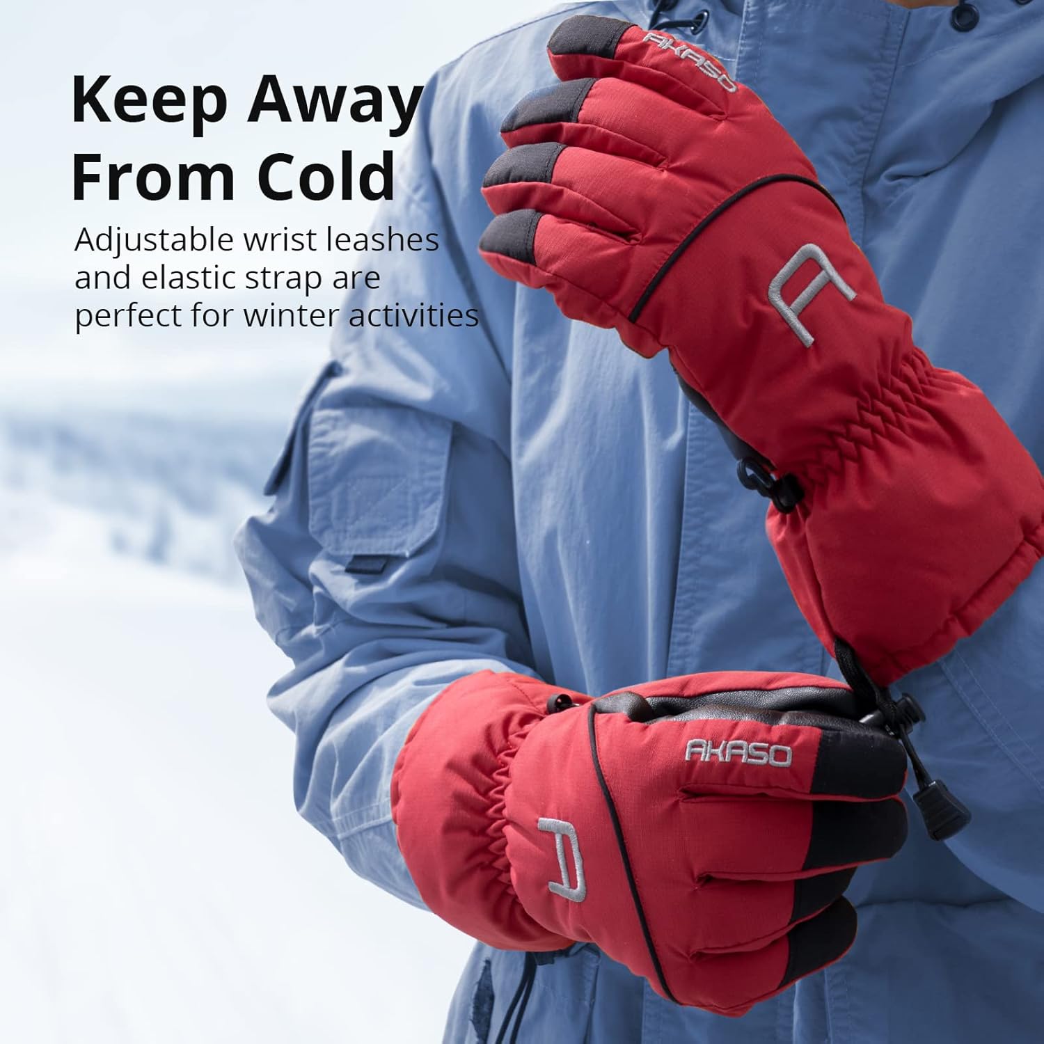 AKASO Waterproof Ski Gloves Winter Warm 3M Thinsulate Snow Gloves,High Breathable TPU Snowboard Gloves for Skiing, Snowboarding,Outdoor Sports, Gifts for Men and Women : Clothing, Shoes & Jewelry