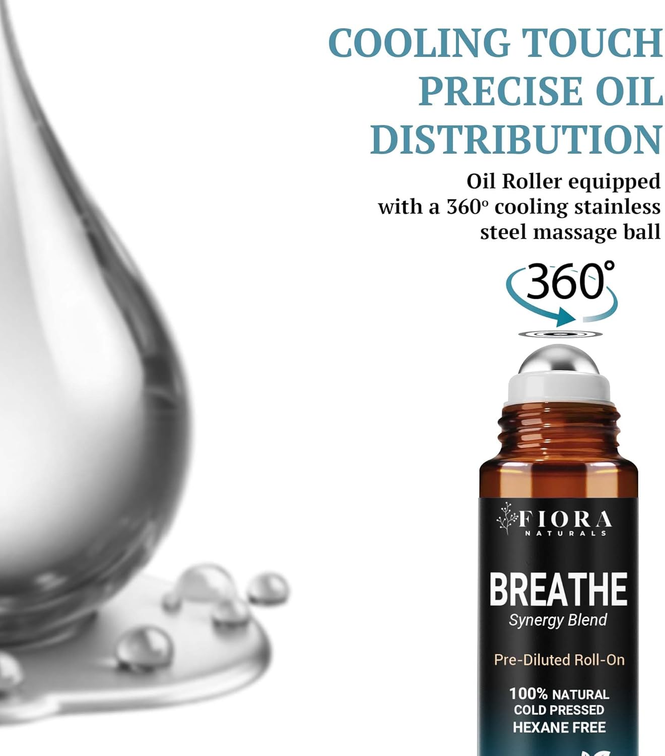 Fiora Naturals Breathe Essential Oil Roll-On Blend - 100% Pure Eucalyptus, Peppermint & Tea Tree Oil Aromatherapy Blend. Therapeutic-Grade - Image 6