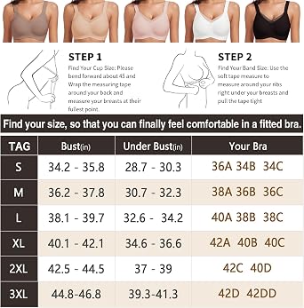 WOWENY Wireless Bras Padded with Support Seamless V Neck Lace Bralette Non Wired Comfy Bustier Everyday Bras for Women