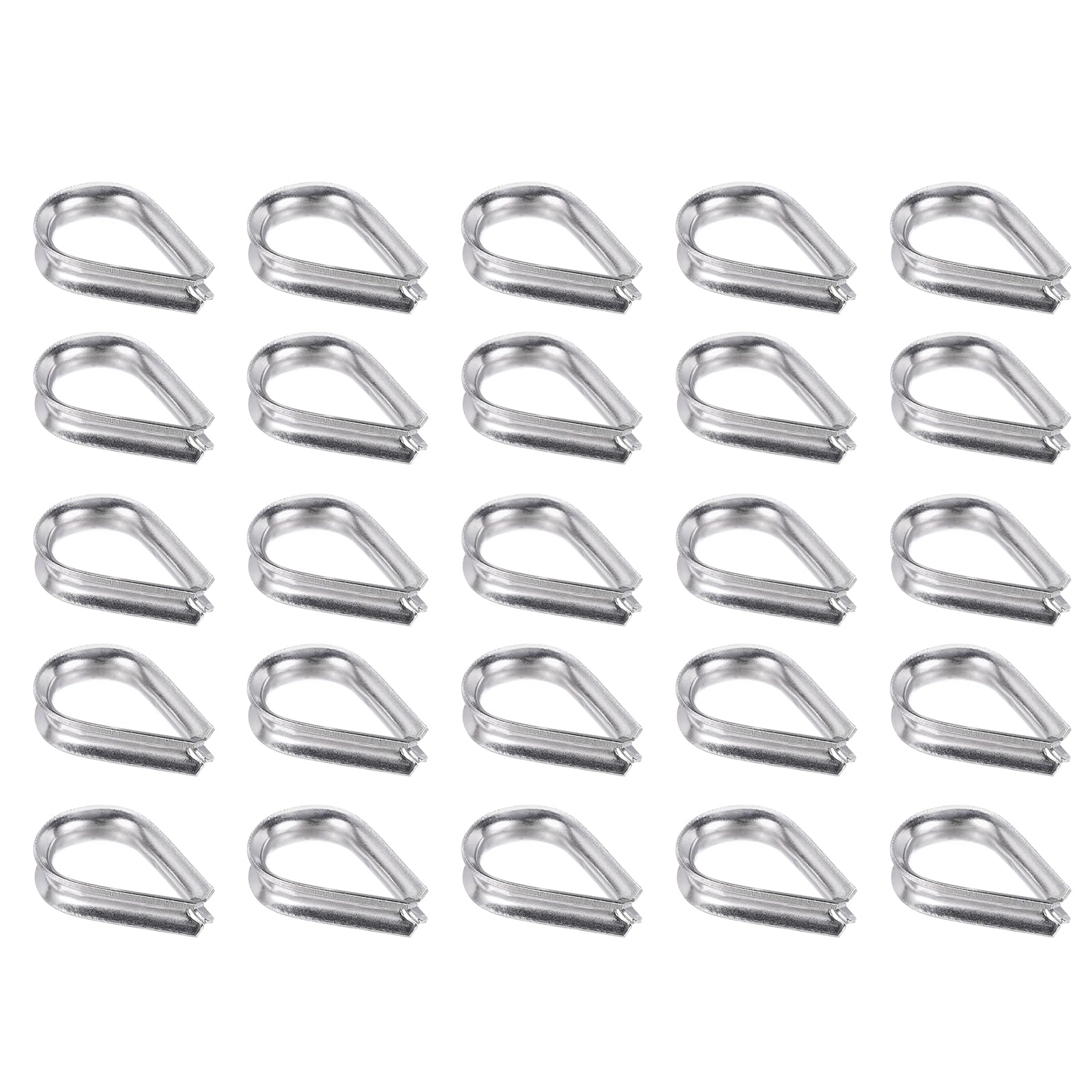 PATIKIL M3 316 Stainless Steel Thimble for 1/8" Dia Wire Rope Cable, 30 Pack 3mm Thimbles Rigging for Lifting Hanging Securing