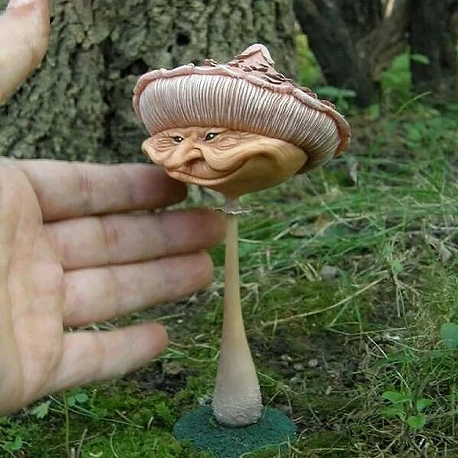 Estatua De Setas De Jardín, Escultura 2 Cabezas De Hongos