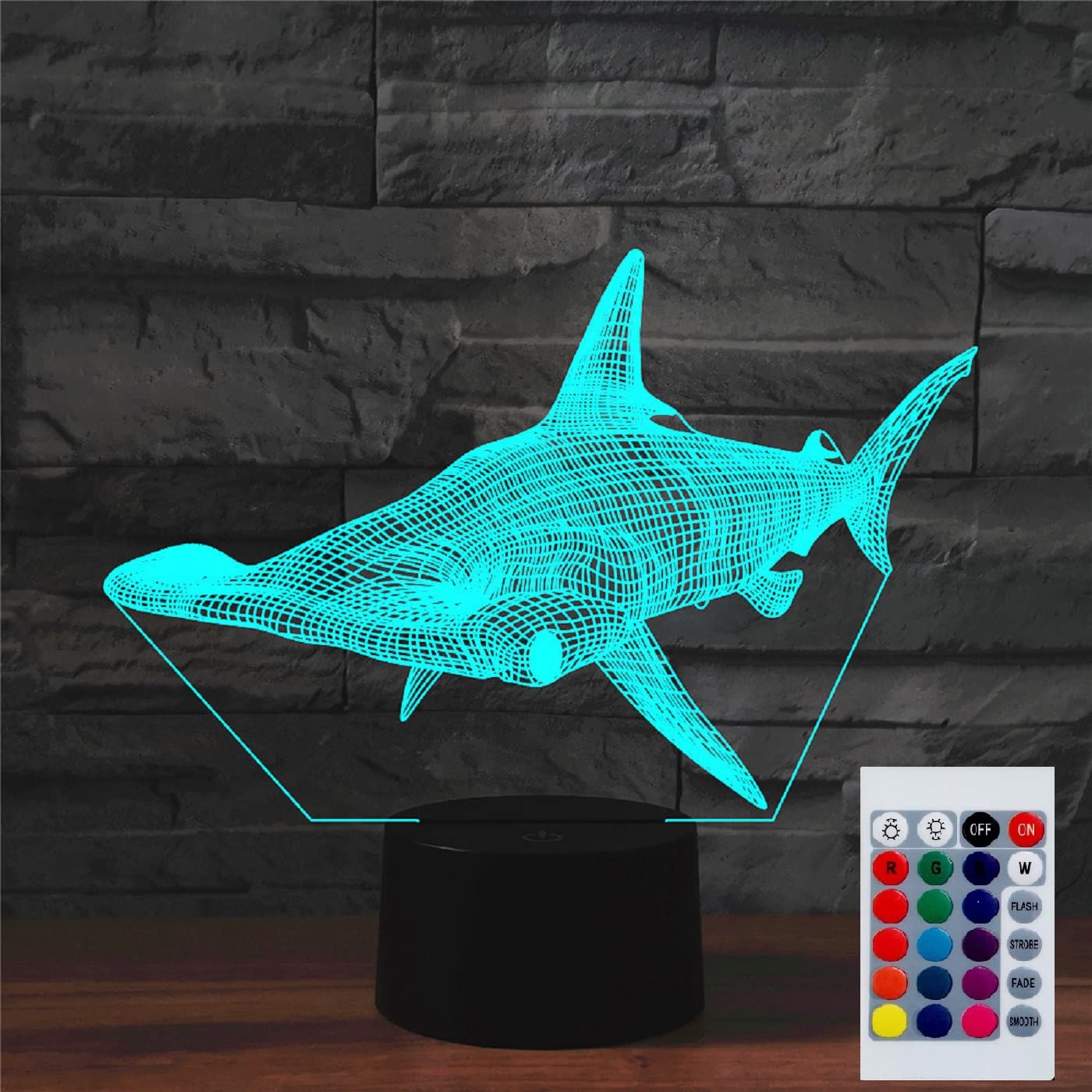SUPERHONGJIHAO Night Light for Kids 3D Shark Led Lamp with Remote Control 16 Color Changing Xmas Birthday Gift for Child