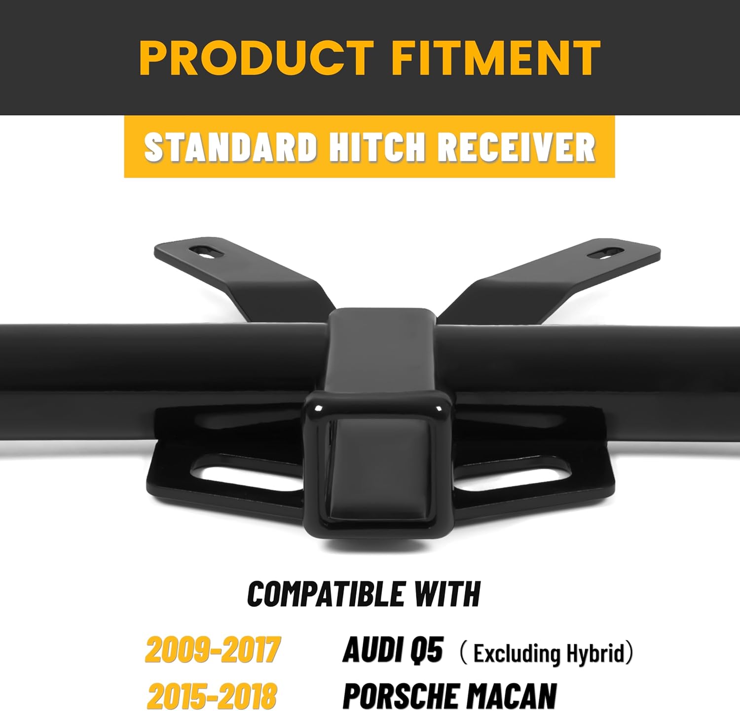 KUAFU 2 Inch Trailer Hitch Compatible with 2009-2017 Audi Q5 Excluding Hybrid / 2015-2018 Porsche Macan Class 3 Towing Hitch