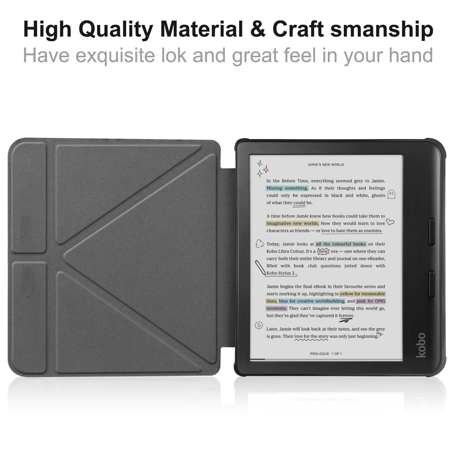 Antiurto Custodia per KOBO Libra Colour Cover - Custodia KOBO Libra Colour 7" E-book Custodia con supporto pieghevole Custodia protettiva (LM)