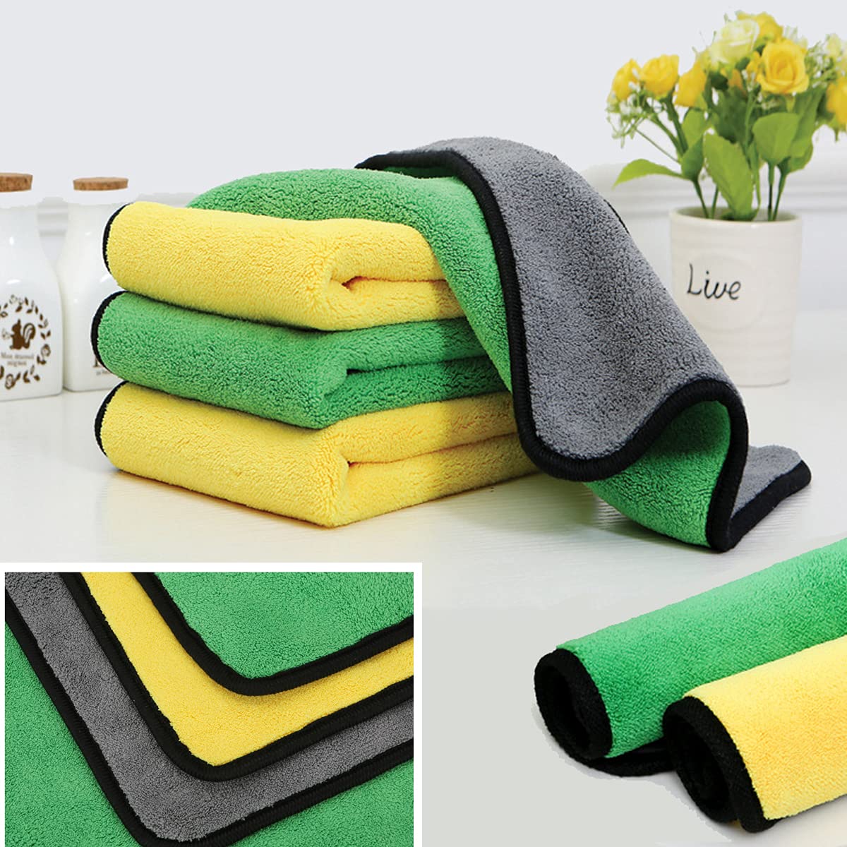 Hundehandtuch – 2 Stück großes Hunde-Badetuch, super saugfähige Mikrofaser-Strandtücher für schnell trocknende kleine, mittelgroße und große Hunde und Katzen, maschinenwaschbar, 140 x 69,8 cm,
