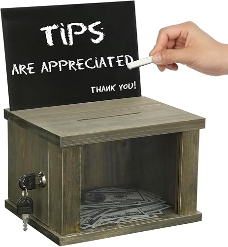 Vista 15 de MyGift Caja de colección de madera maciza quemada rústica montada en la pared con tarjetero de metal negro, caja de comentarios y sugerencias