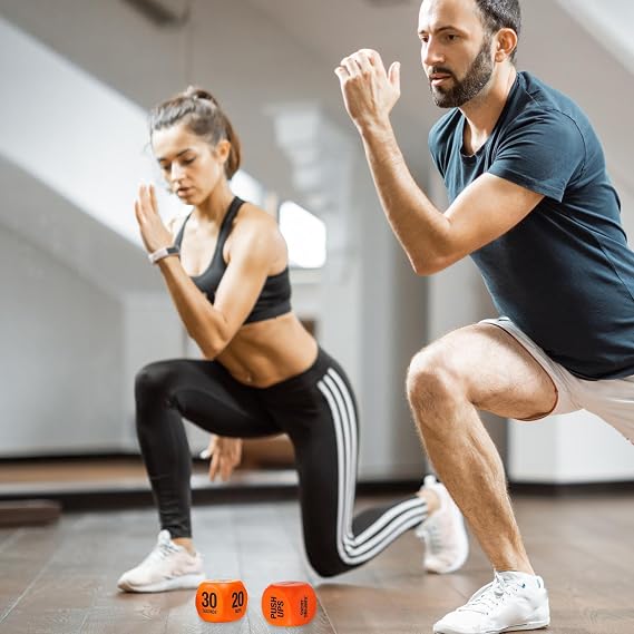 Workout Dice for Men,1-Pair Exercise Dice Game Workout Equipment - Funny Strength Training Equipment for Women Teens Squats Push Up Sports Outdoor Home Office Travel