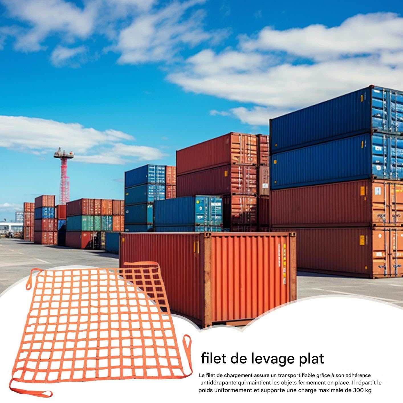 Filet de Chargement Résistant 99x99cm Porte-Bagages de Stockage