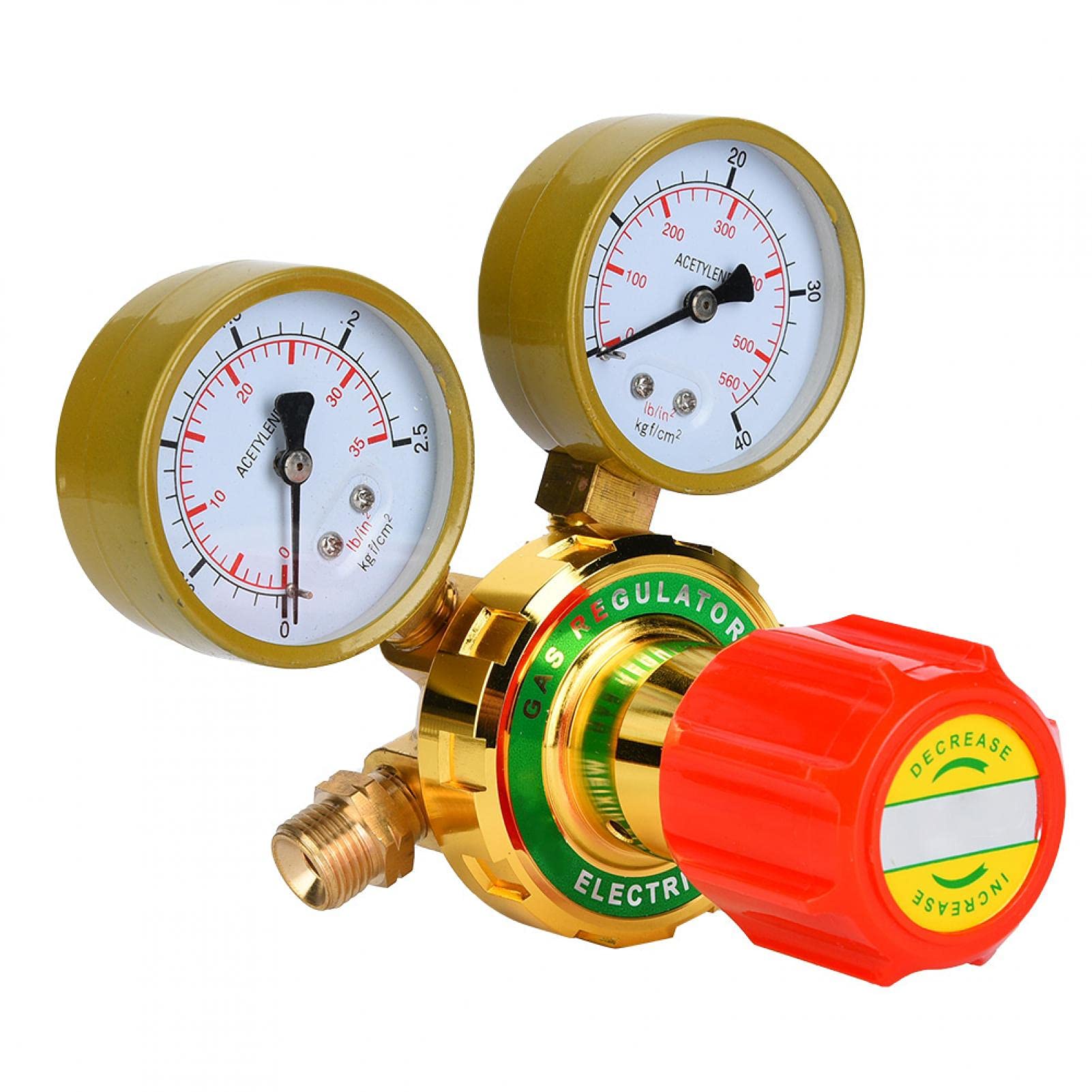 high Quality Copper Gas Regulator Gas Pressure Reducer WX-YQE-03/60 high Temperature Resistant Electronic Industry for Cutting and Chemical Industry(60#Export Acetylene 5/8 External Teeth)