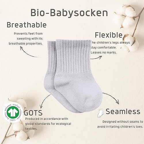 Miniatura 10 de Calcetines de tobillo con agarre para bebé 6 pares calcetines de algodón antialérgico calcetines de tobillo para niños y niñas