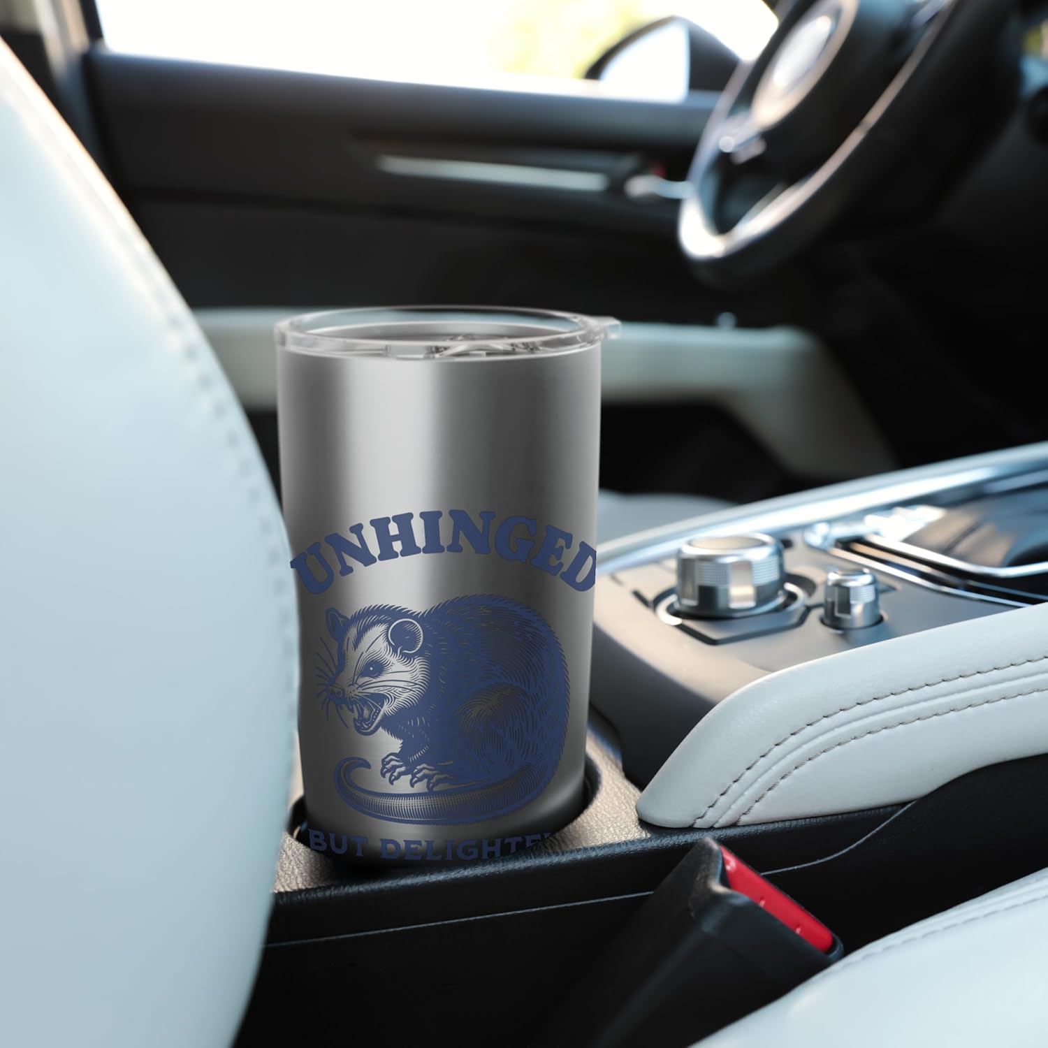 Opossum Funny Unhinged but Delightful Meme Possum Graphic Stainless Steel Insulated Tumbler