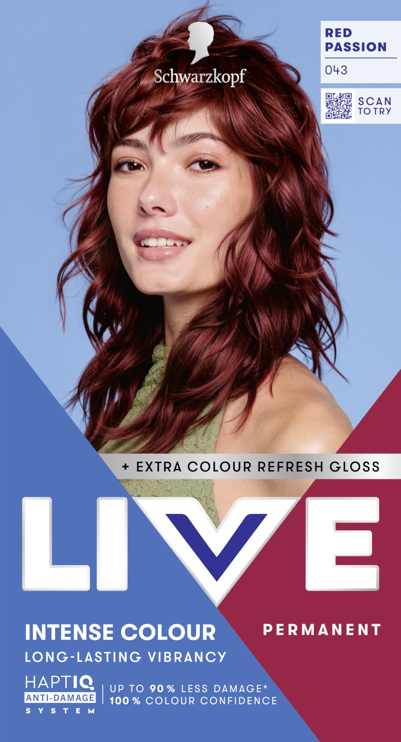 Live Unisex Red Passion Schwarzkopf 043 Permanent Hair Dye