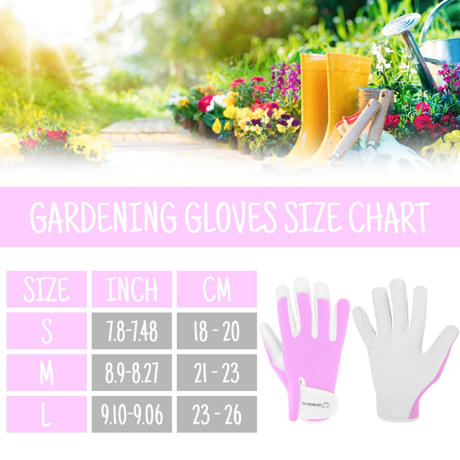 WESTWOOD FOX Ladies/Mens Leather Gardening Gloves Thorn Proof Rigger Garden work gloves, Safety Working Gloves - Image 4