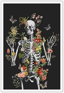 ADRHGCY Skeletal System Anatomy Poster Laminated Human Physiology And Anatomy Medical Art Modern Nervous Skeleton Anatomy Study Model Prints For Medical Office Hospital Wall Decor 12x16in Unframed