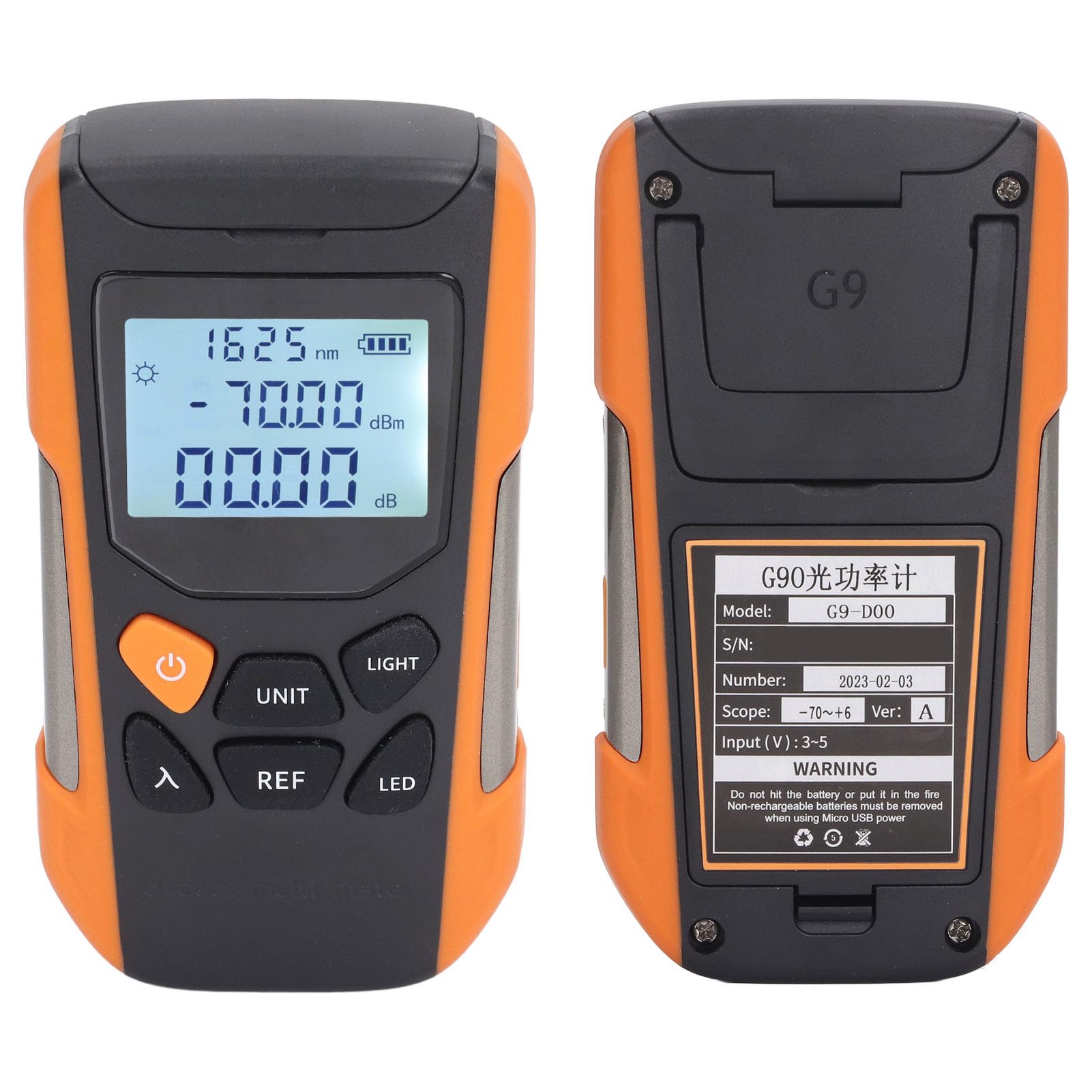 Misuratore di Potenza in Fibra Ottica FTTH, 3 In 1 Optical Power Meter Fibra Ottica Con Tester RJ45, Luce LED, OPM Misuratore Di Potenza A Fibras Otticas Con Interfaccia FC/SC/ST