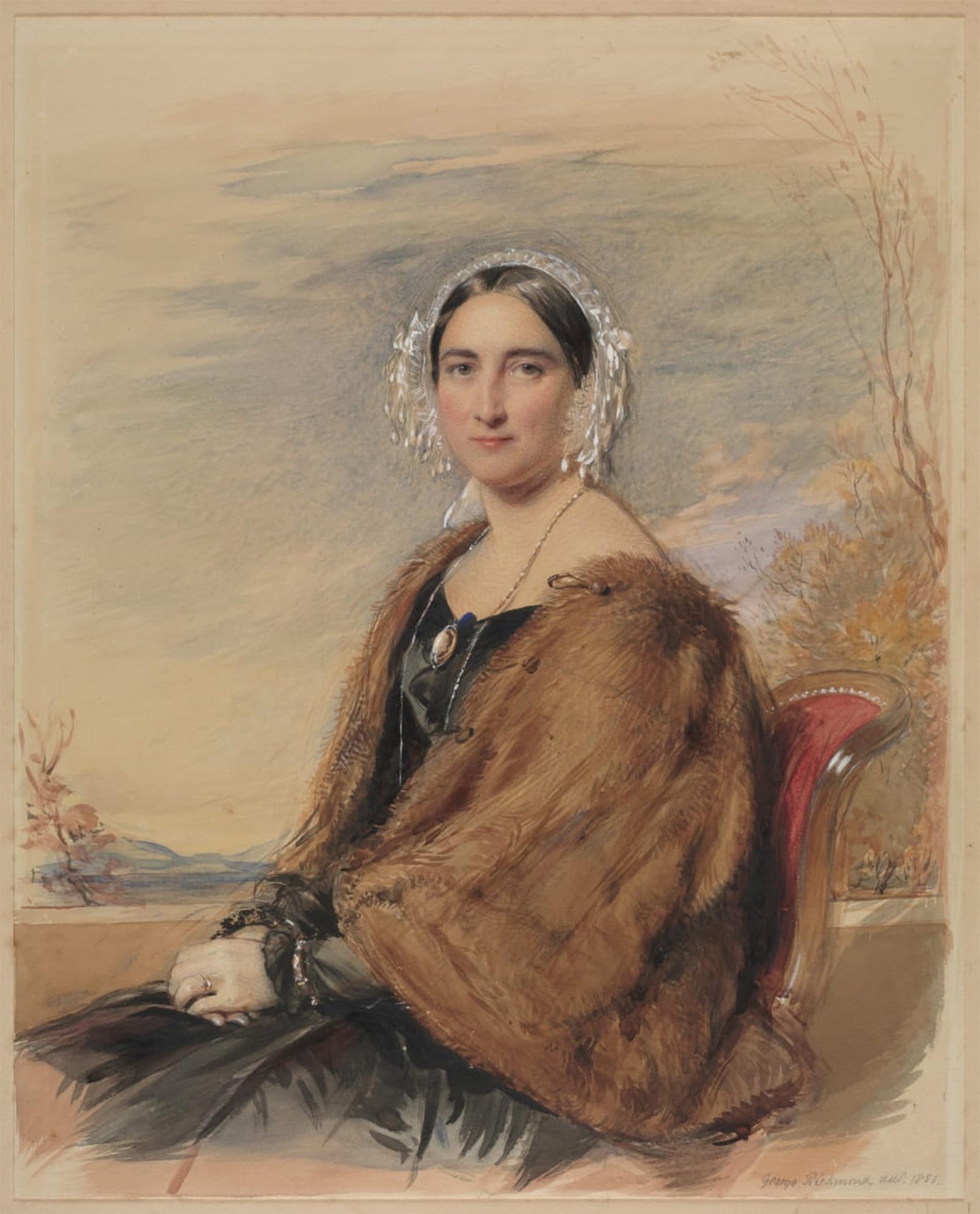 ARTXLXXBN Famous Print Painting Colorful Art Print Portrait of a Woman by George Richmond Canvas Art Decorations for Home Decor 60x90cm
