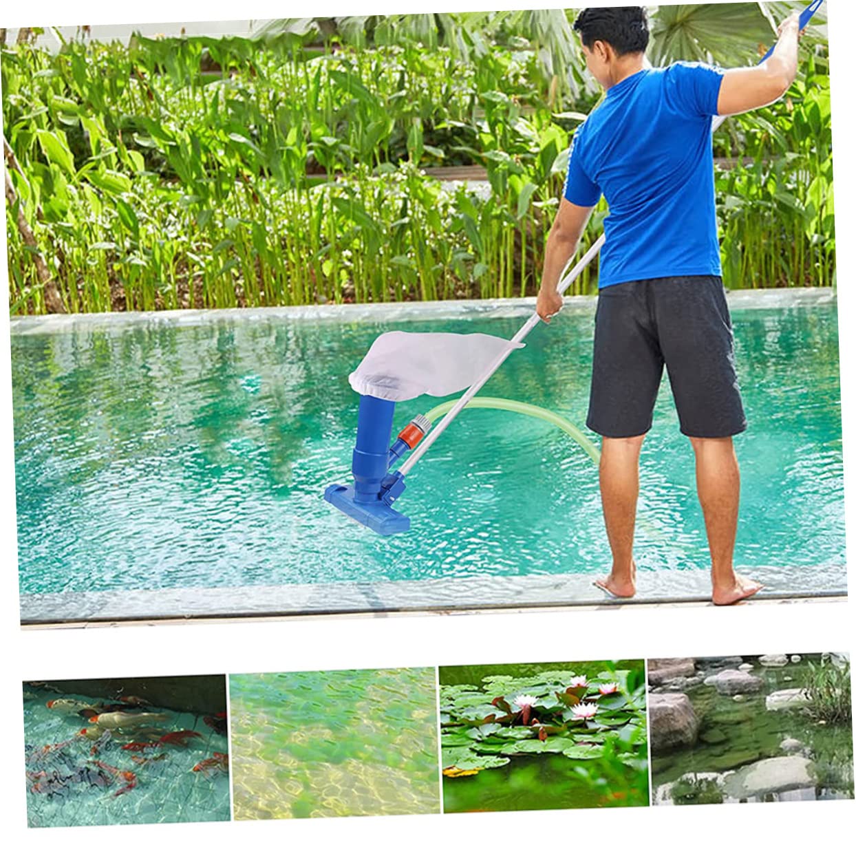 Toddmomy 1 Juego Kit De Limpieza De Piscina Limpiador De Piscinas Aspiradora De Piscina Red De Cuchara De Piscina Herramienta De Limpieza De Piscinas El Plastico Limpio Accesorios