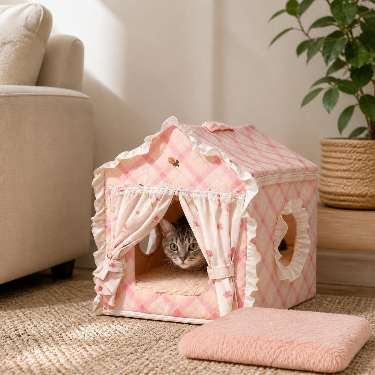 Cuccia Gatto Principessa, Casetta per, L | Struttura in tessuto, Gatto riposo, animali, Per Decoratori interni