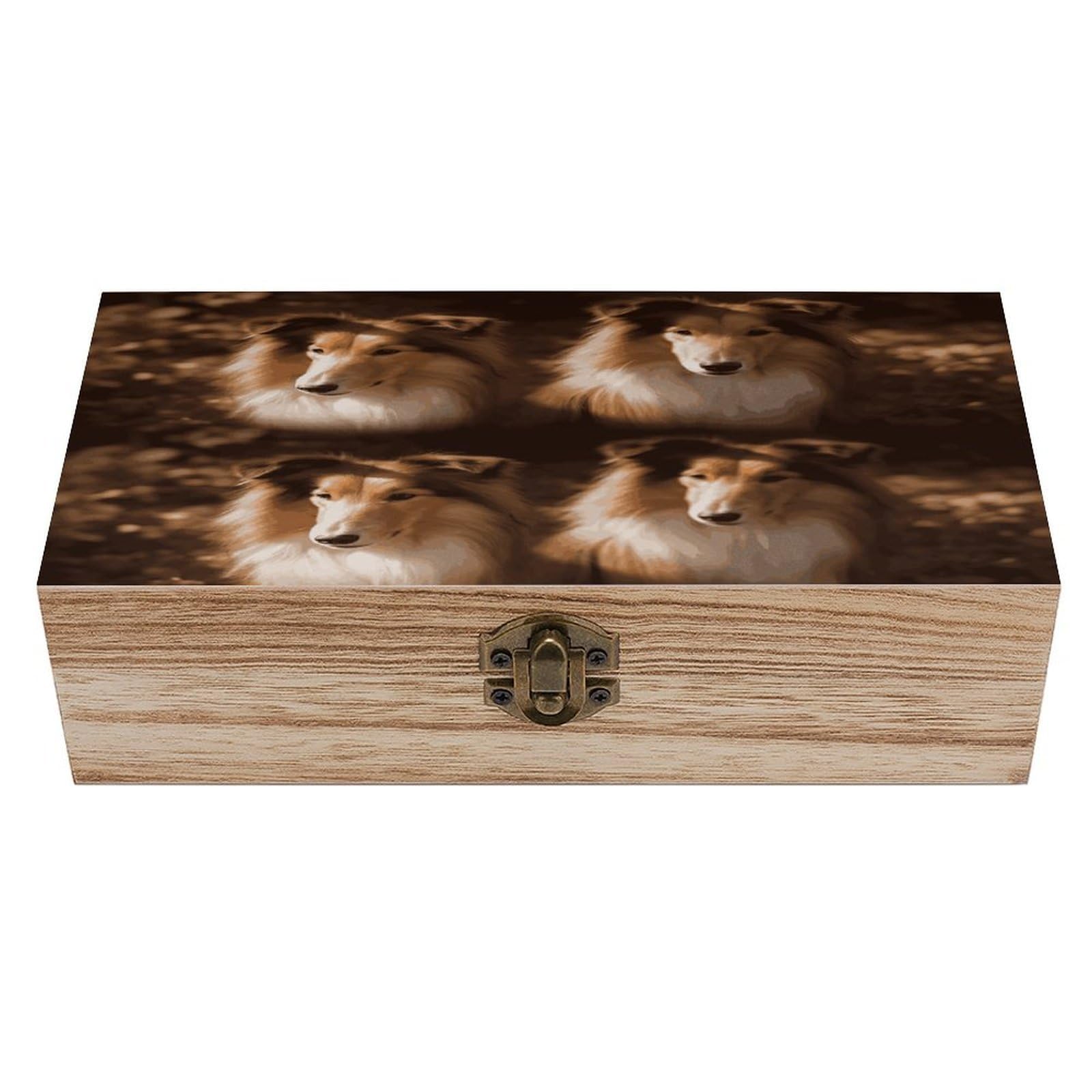 Adfgyerh Style Shelties Bins Solid Wood，Jewelry Box Retro And Exquisite，Storage Box Used For Storing Photos, Souvenirs, Letters, Gifts, And Jewelry.