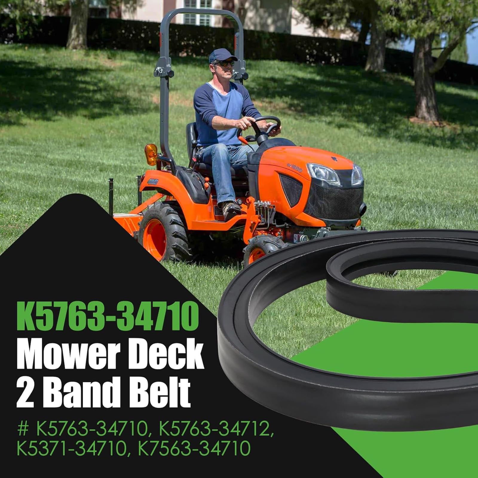 Correa de repuesto para cortacésped K5763 34710 para modelos RCK60-28Z RCK60-29B Compatible con instalación directa