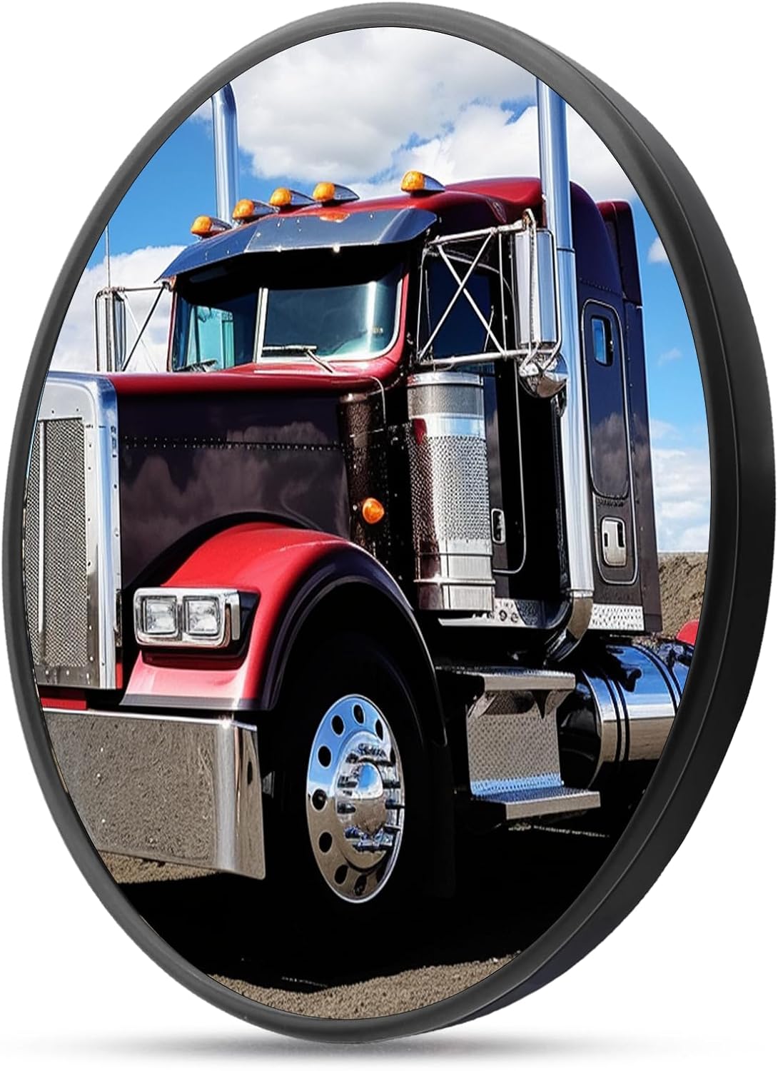Convex Mirror for Truck with Bracket, Truck Blind Spot Mirrors Universal 360° Adjustable Round Spot Mirrors for Trucks Off-road Replacement (1Pcs, 6.7inch)
