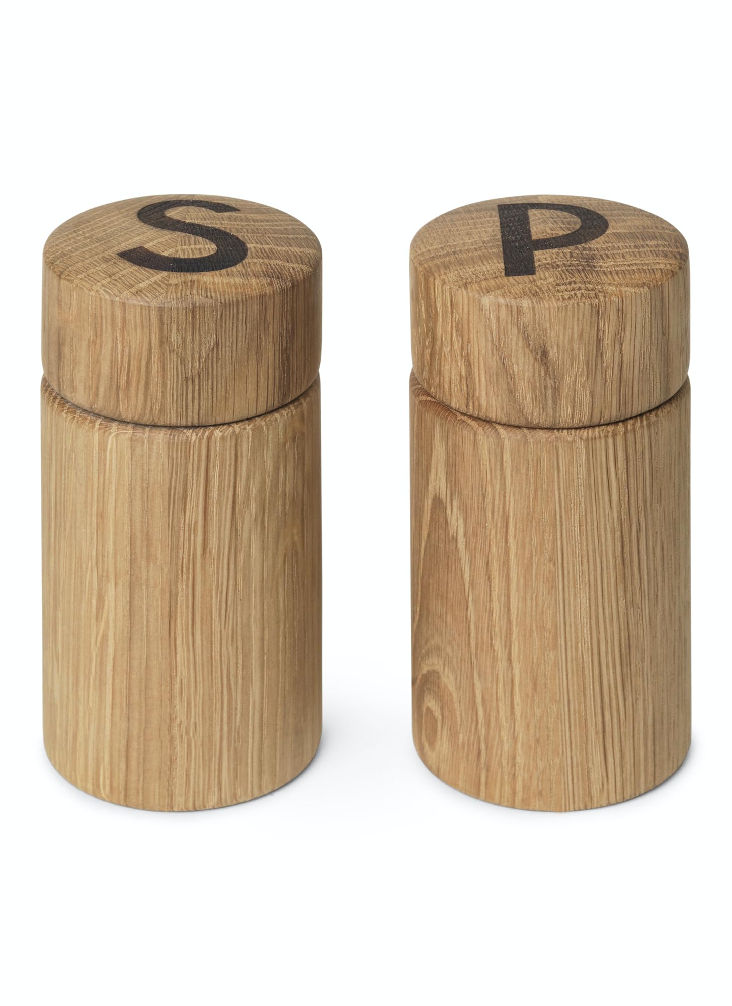 Spring Copenhagen Twins – wysokiej jakości zestaw młynków do soli i pieprzu, młynek do przypraw, zestaw 2 młynków, 5,8 x 12,3 cm, drewno (dąb FSC) | wybrana designerska kolekcja prezentowa | Design